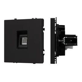 Фото #1 товара Механизм телефонной розетки SCT-NOBE-MTL1-SFPL-BK (RJ-11, 4C) (Arlight, Черный оникс)