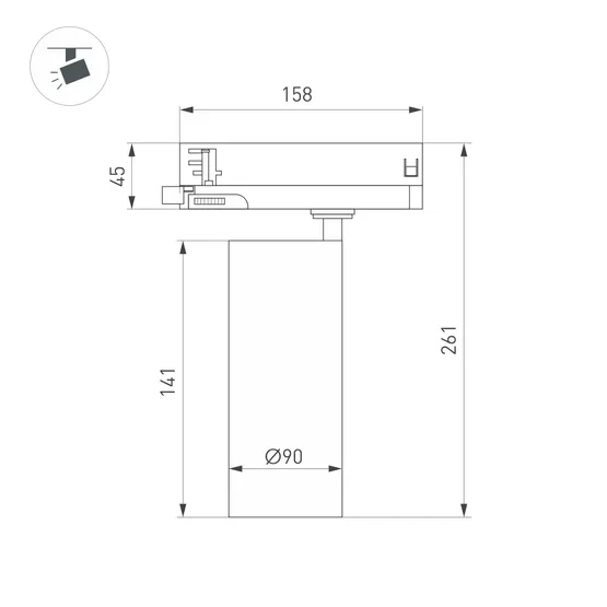 Фото #3 товара Светильник LGD-GERA-4TR-R90-40W Warm3000 (BK, 15 deg, 230V) (Arlight, IP20 Металл, 5 лет)