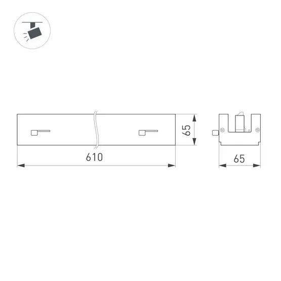 Фото #2 товара Светильник LGD-LUNGO-4TR-L600-20W-30W Warm3000 (Белый, 120 deg, 230V) (Arlight, IP20 Металл, 5 лет)