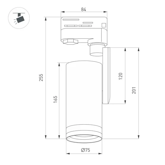 Фото #2 товара Светильник LGD-URANUS-4TR-R75-18W/25W Warm3500-MIX (WH, 20-50 deg, side holder, 230V) (Arlight, IP20 Металл, 5 лет)
