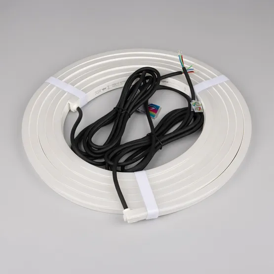 Фото #8 товара Светодиодная лента герметичная NOVA-SIDE-PU-B84-12x20mm 24V RGB-Warm (15 W/m, IP68, 5m, wire x2) (Arlight, Полиуретан)
