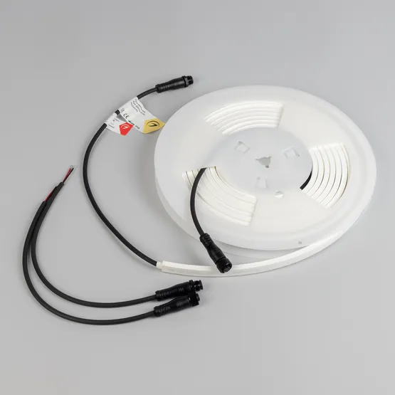 Фото #4 товара Светодиодная лента герметичная WAVE-SIDE-PU-A120-06x12mm 24V Day4000 (8 W/m, IP68, 5m, wire x2) (Arlight, Вывод прямой, 3 года)