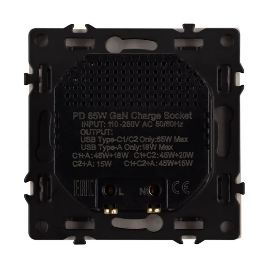 Фото #2 товара ARL NOBE USB Розетка тип А+С+С софт-тач золотой песок SCT-MUACC-SFPL-FC-GD (65W, QC3) (Arlight, -)