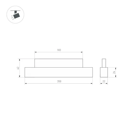 Фото #2 товара Светильник MAG-ORIENT-FLAT-L350-12W Day4000 (BK, 80 deg, 48V) (Arlight, IP20 Металл, 5 лет)