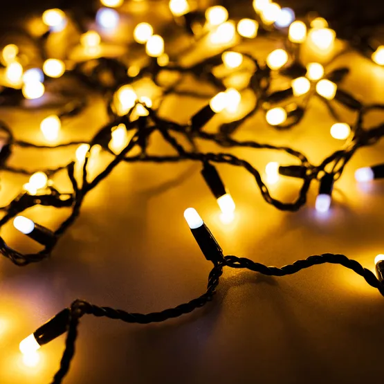 Фото #1 товара Светодиодная гирлянда ARD-STRING-CLASSIC-10000-BLACK-100LED-MILK-FLASH Warm (230V, 7W) (Ardecoled, IP65)