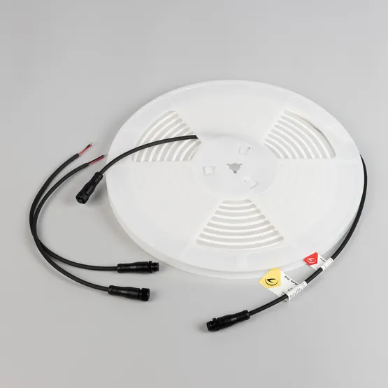 Фото #2 товара Светодиодная лента герметичная WAVE-TOP-PU-A144-10x10mm 24V Warm3500 (5 W/m, IP68, 5m, wire x2) (Arlight, Вывод боковой, 3 года)