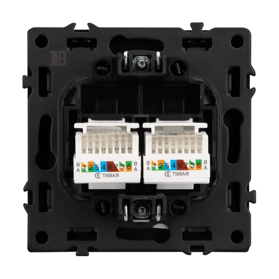 Фото #3 товара Механизм сдвоенной компьютерной розетки SCT-NOBE-MPC2-SFPL-GR (RJ-45, CAT6) (Arlight, -)