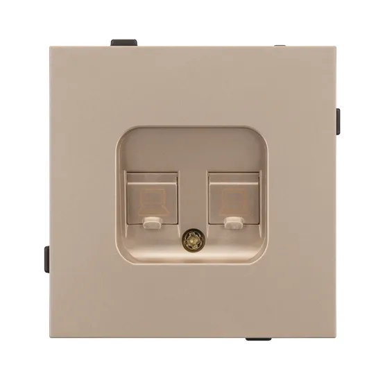 Фото #2 товара Механизм компьютерной розетки двойной SCT-TENDO-MPC2-PL-GD (RJ-45, CAT6) (Arlight, -)