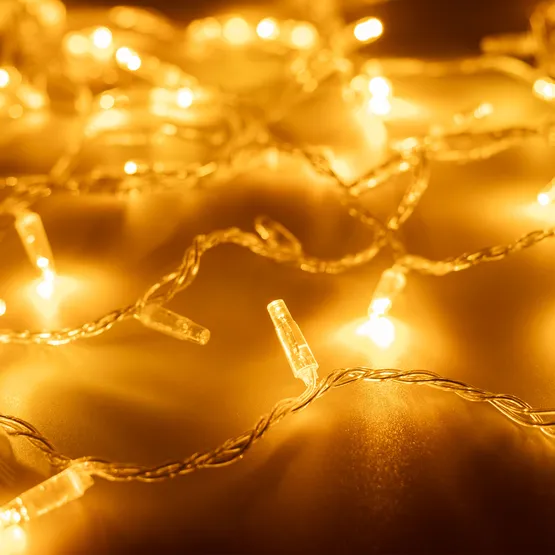 Фото #1 товара Светодиодная гирлянда ARD-STRING-CLASSIC-1000-CLEAR-100LED-PULSE Yellow (230V, 7W) (Ardecoled, IP65, 1 год)