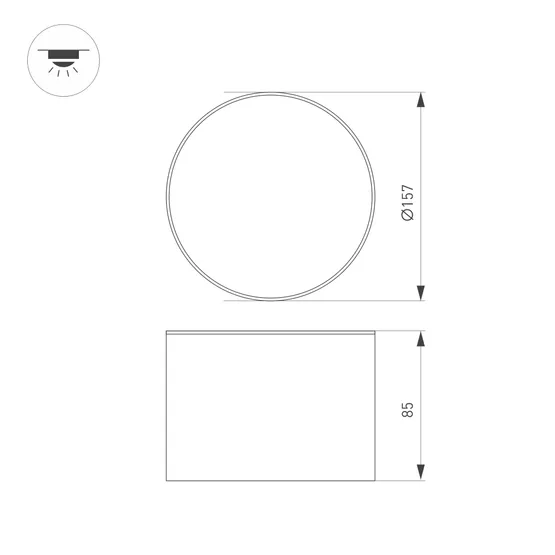 Фото #3 товара Светильник SP-CYLINDO-R160-18W Warm3000 (WH, 110 deg, 230V) (Arlight, IP54 Металл, 3 года)