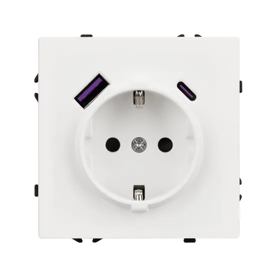Фото #2 товара Механизм розетки с USB зарядкой SCT-NOBE-MUAC-SFPL-WH (230V, 16A) (Arlight, -)