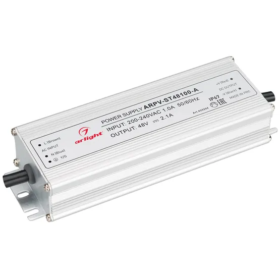 Фото #1 товара Блок питания ARPV-ST48100-A (48V, 2.1A, 100W) (Arlight, IP67 Металл, 3 года)
